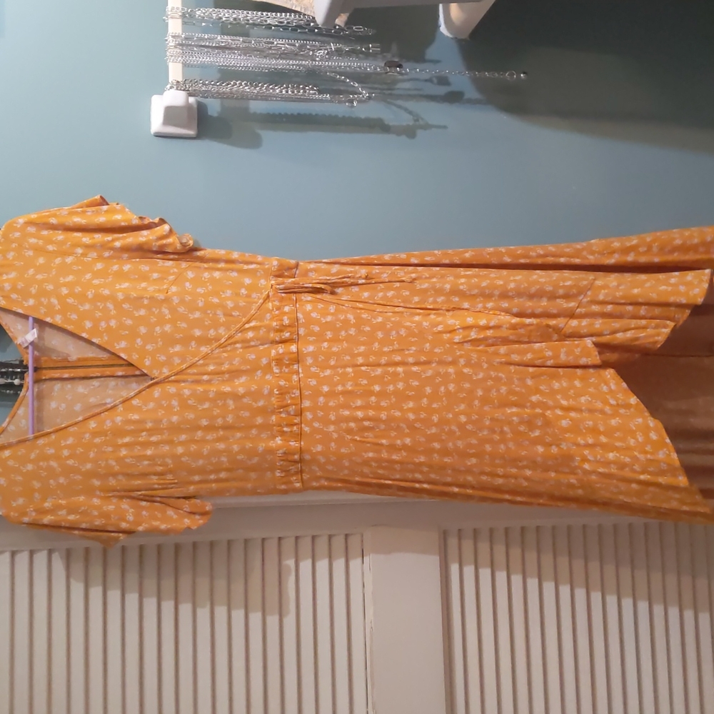 Yellow Dress, w/ White Flowers